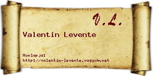 Valentin Levente névjegykártya